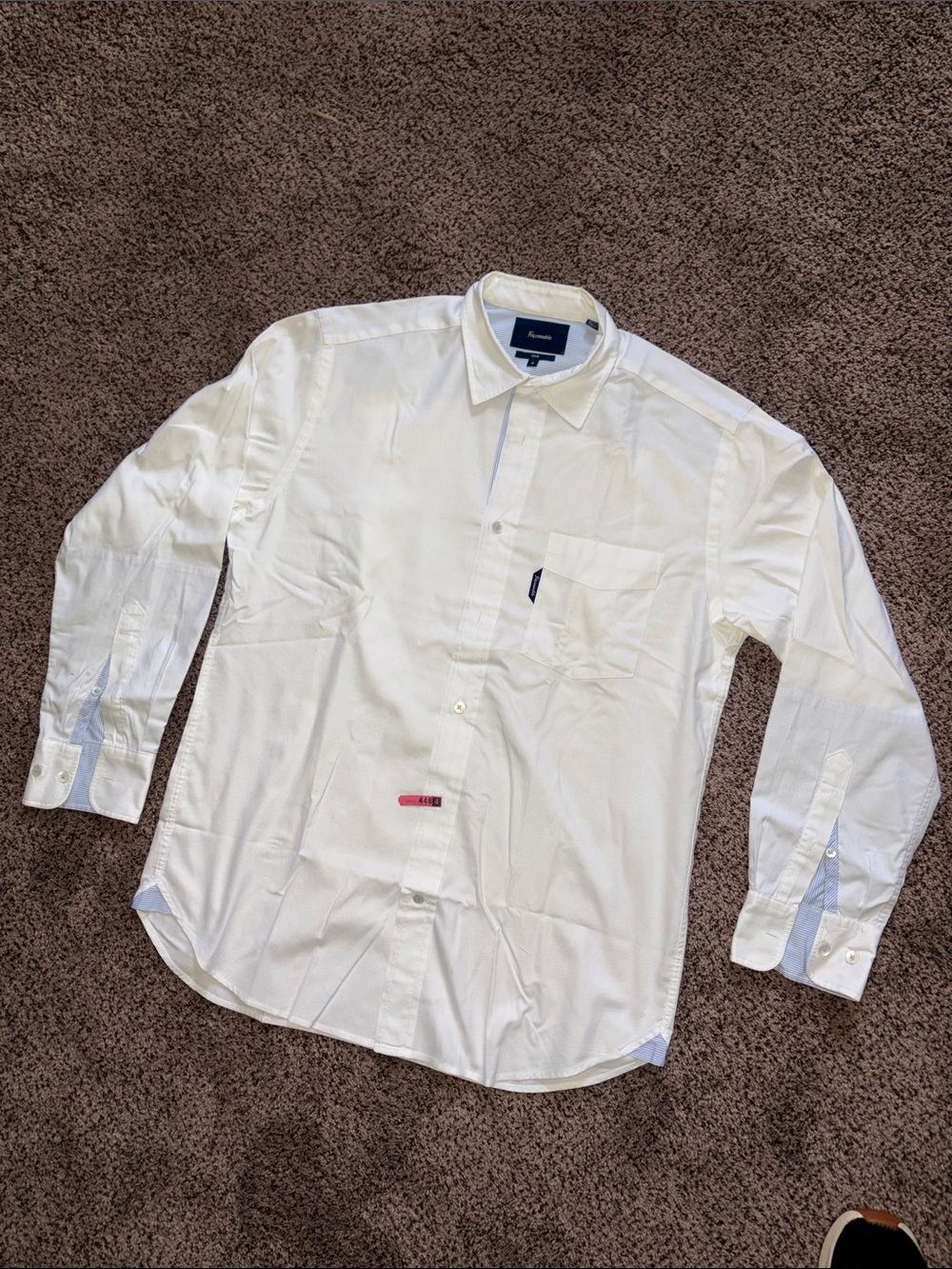 Faconnable White Men's Long-Sleeve Dress Shirt